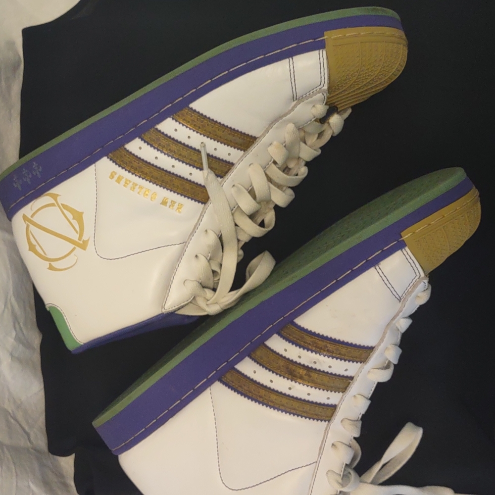 Addidas New Orleans Hi-Top White Leather Basketball Sneakers/Gym Shoes - Picture 5 of 13